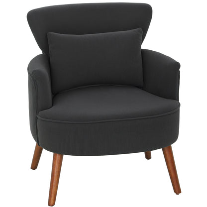 Armchair with Padded Seat and Backrest for Living Room, Black