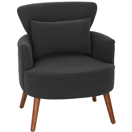 Armchair with Padded Seat and Backrest for Living Room, Black