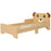 ZONEKIZ Kids Bed for 3-6 Years Old, Puppy-Themed Design, 143 x 74 x 58 cm, Yellow