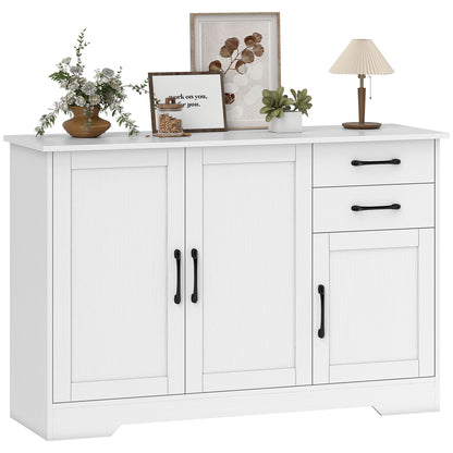 Sideboard with Soft-Close Doors, Modern Storage Cabinet White