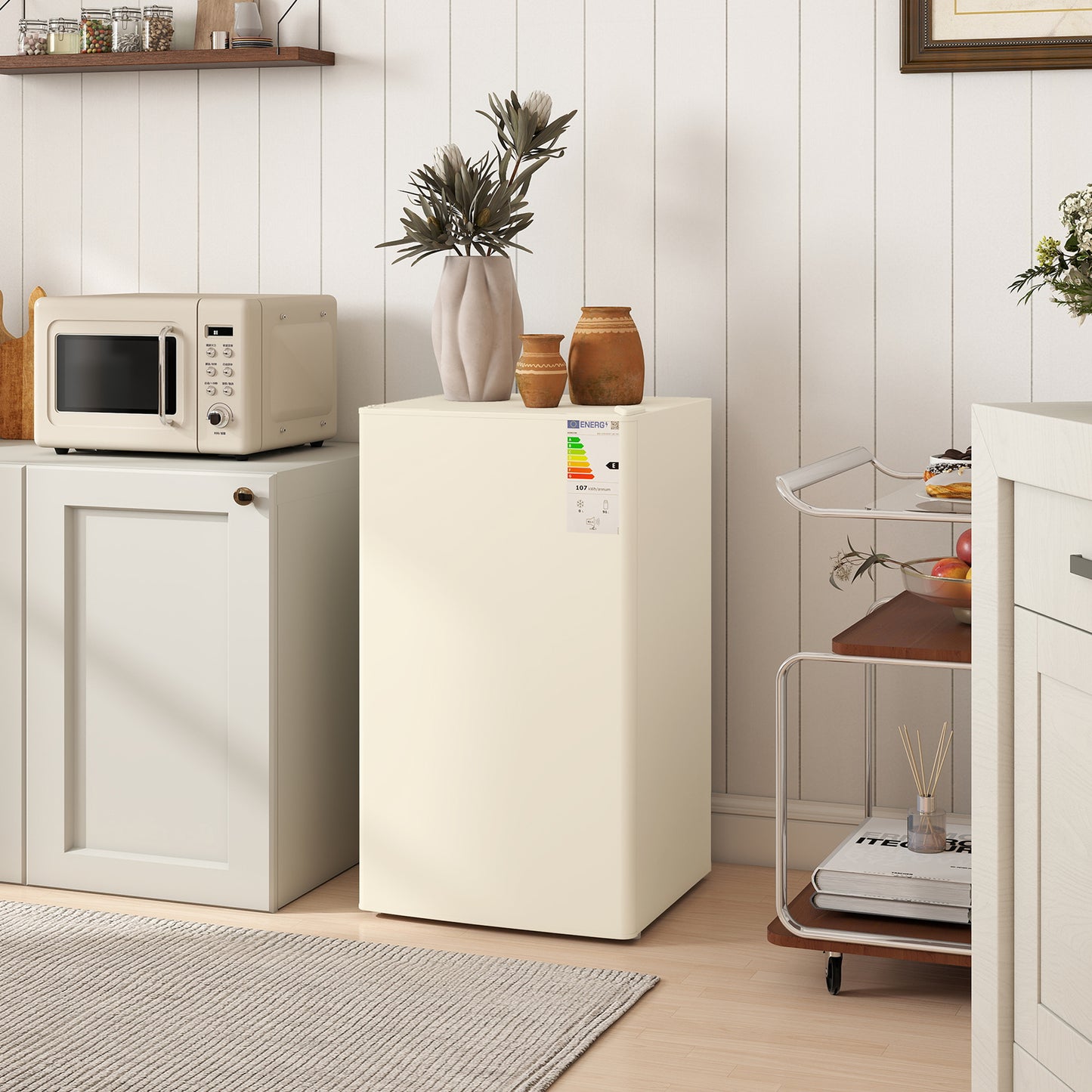 91L Freestanding Under Counter Fridge Beige