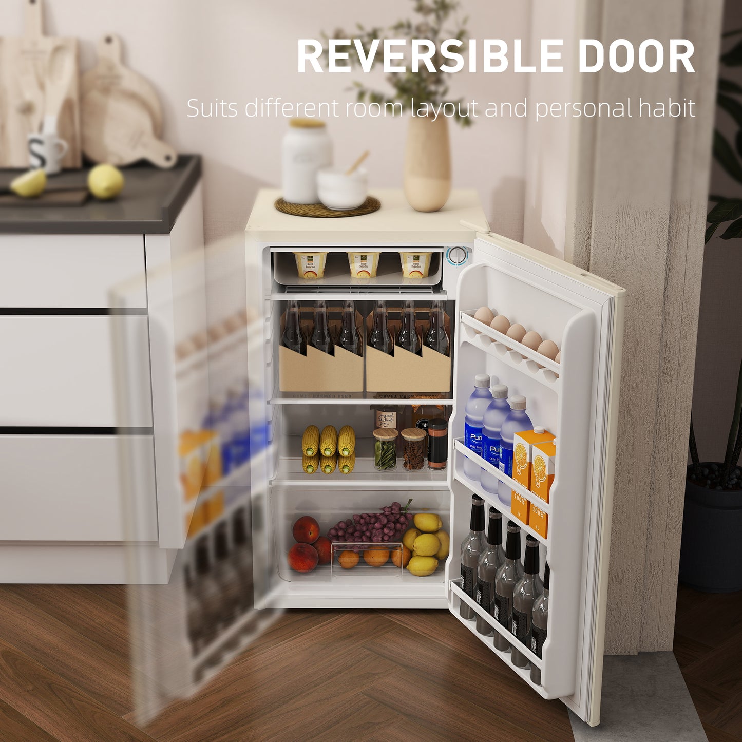 91L Freestanding Under Counter Fridge Beige
