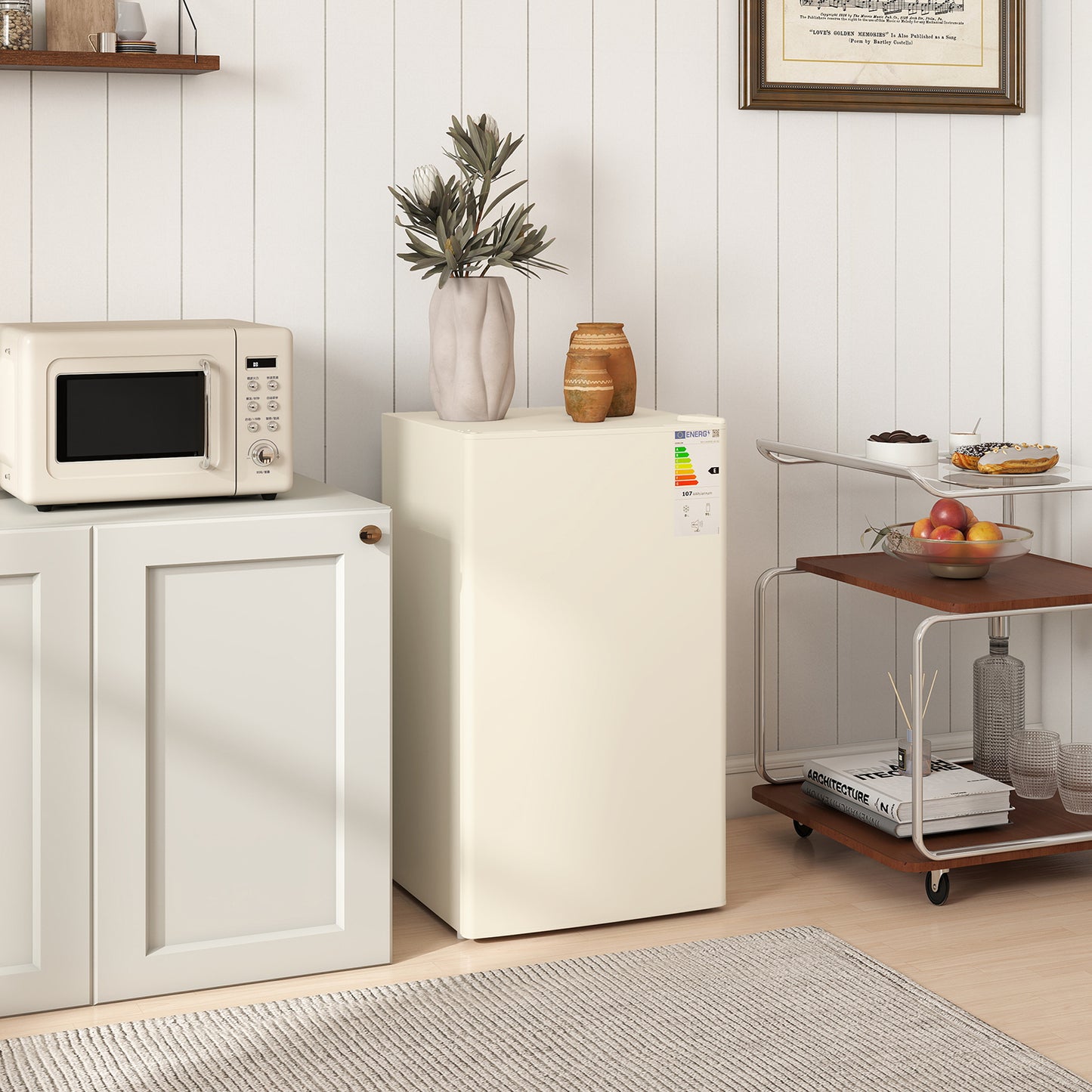 91L Freestanding Under Counter Fridge Beige