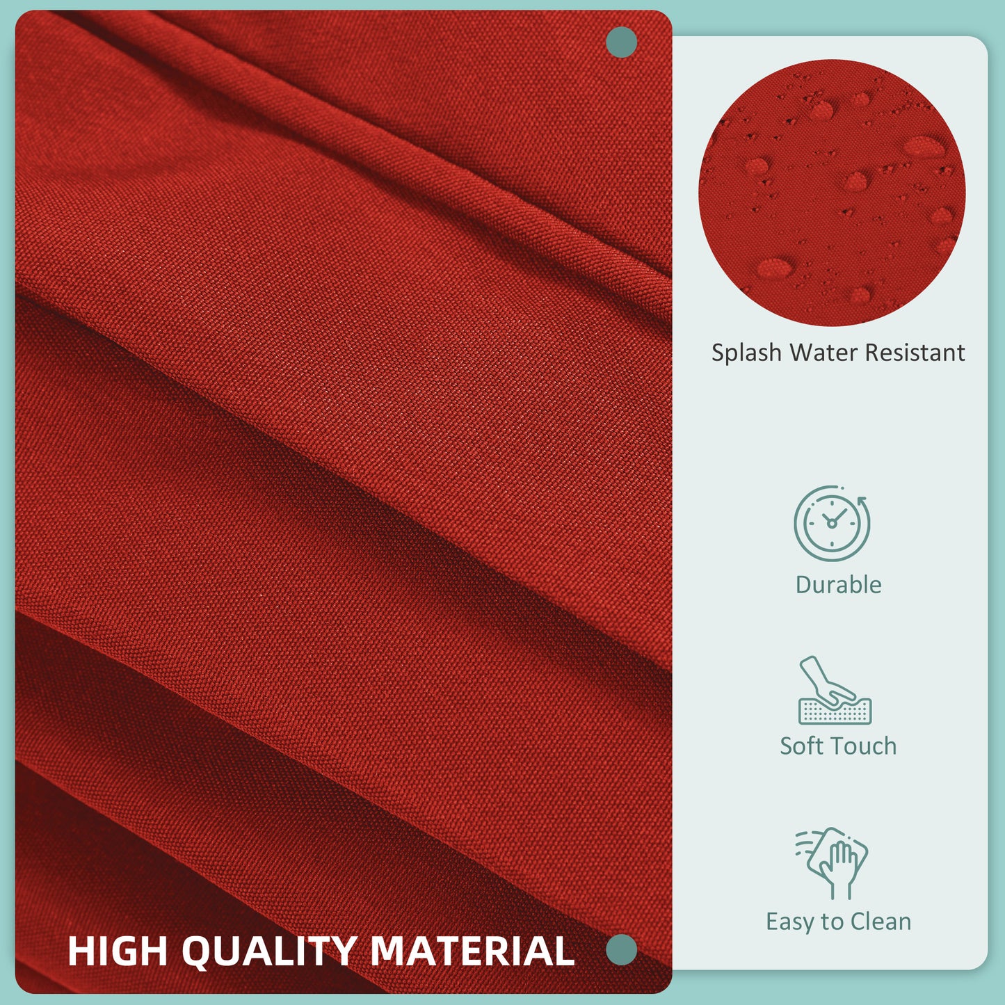 Garden Rattan Sofa Set Polyester Cover Replacement No Cushion Red