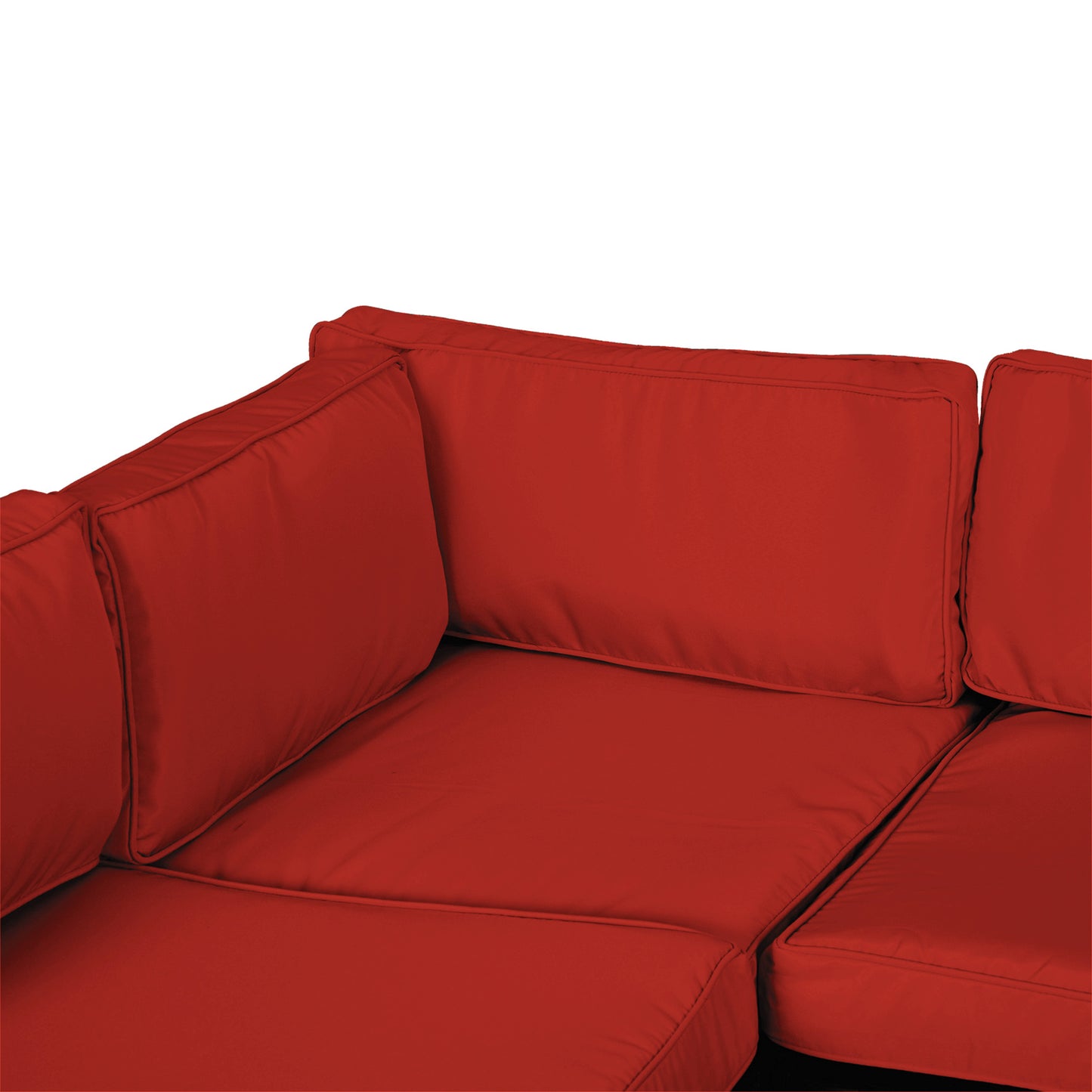 Garden Rattan Sofa Set Polyester Cover Replacement No Cushion Red