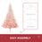 6ft Artificial Christmas Tree Holiday Home Decoration w/ Metal Stand, Automatic Open, White & Pink Realistic Design Faux w/ Stand Quick Setup