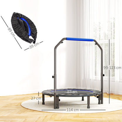 45" Foldable Mini Fitness Trampoline w/ Foam Handle, Blue