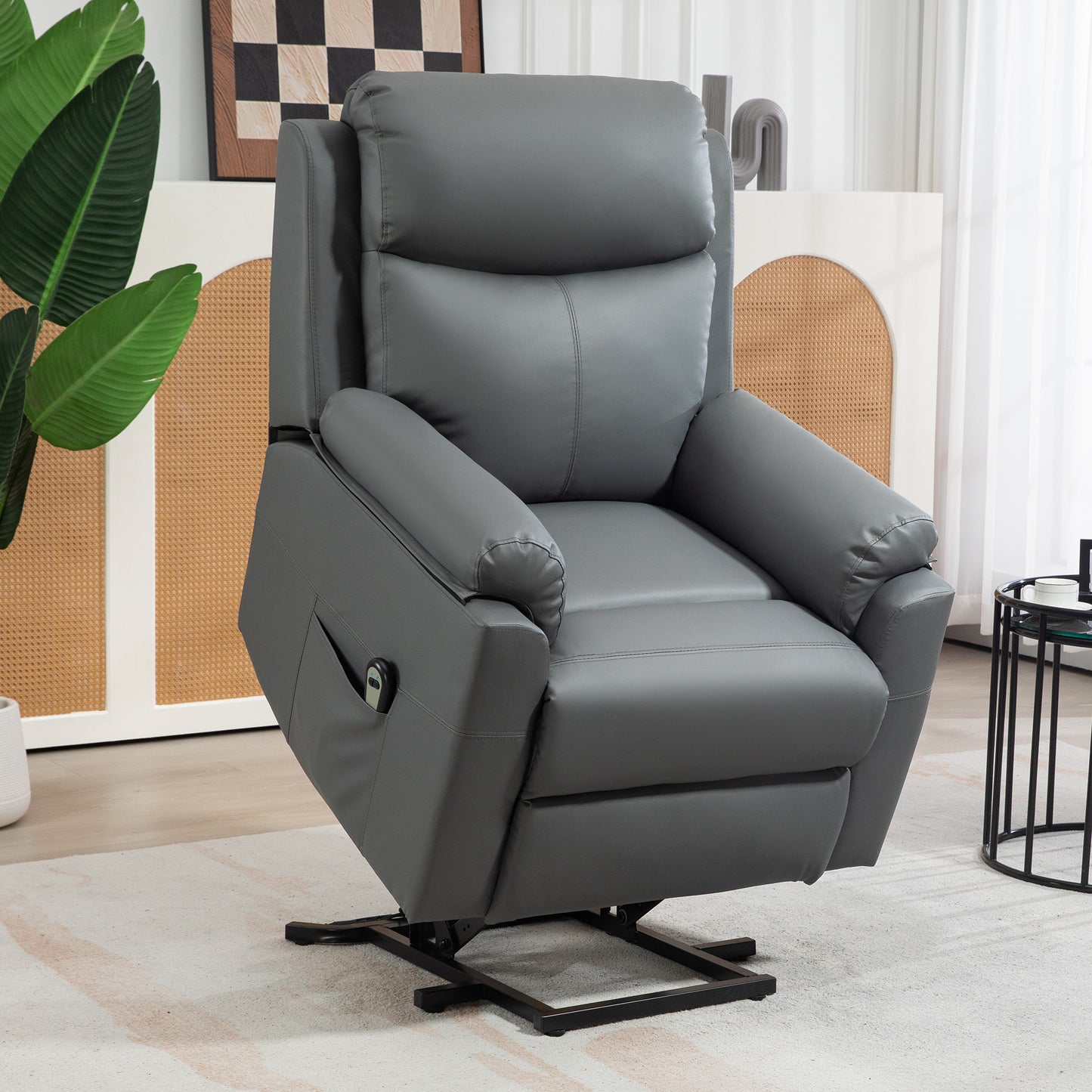 Power Lift Chair Electric Riser Armchair with Remote Control, Grey