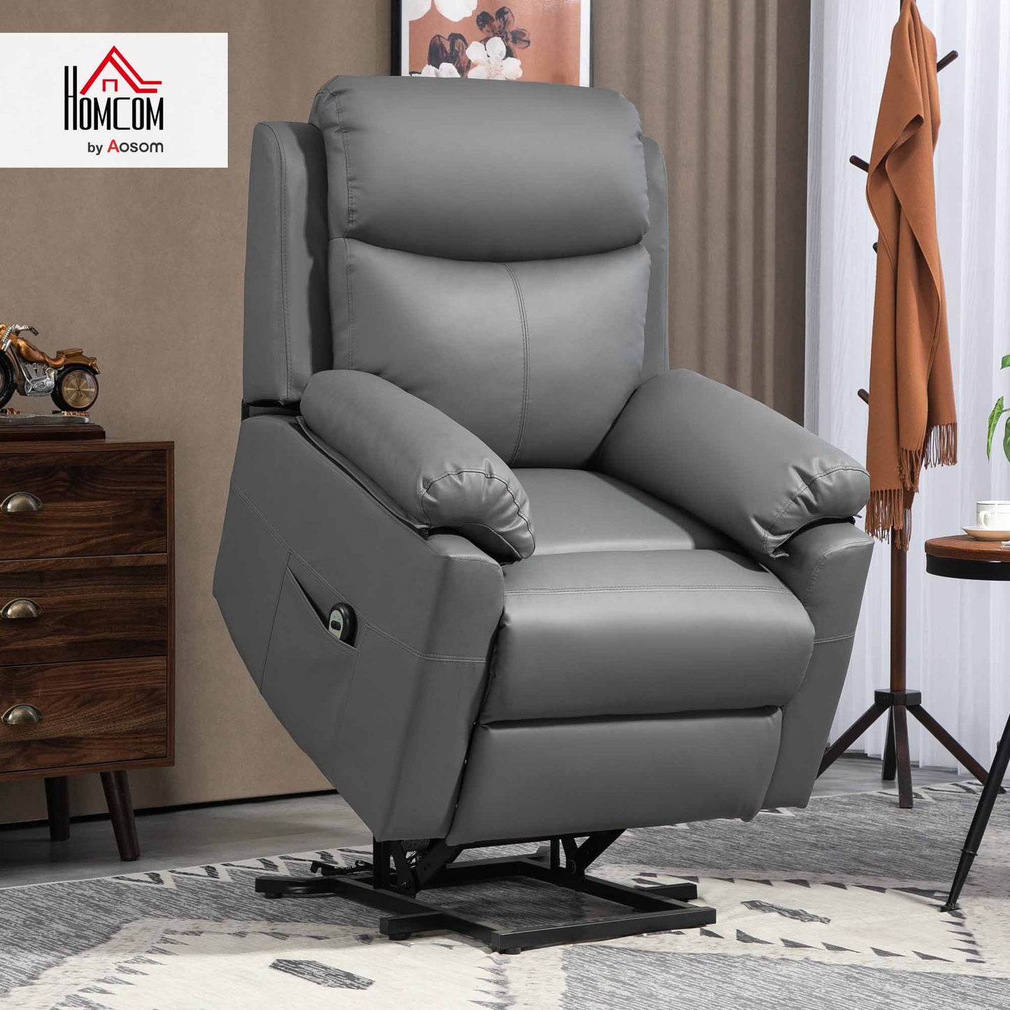 Power Lift Chair Electric Riser Armchair with Remote Control, Grey