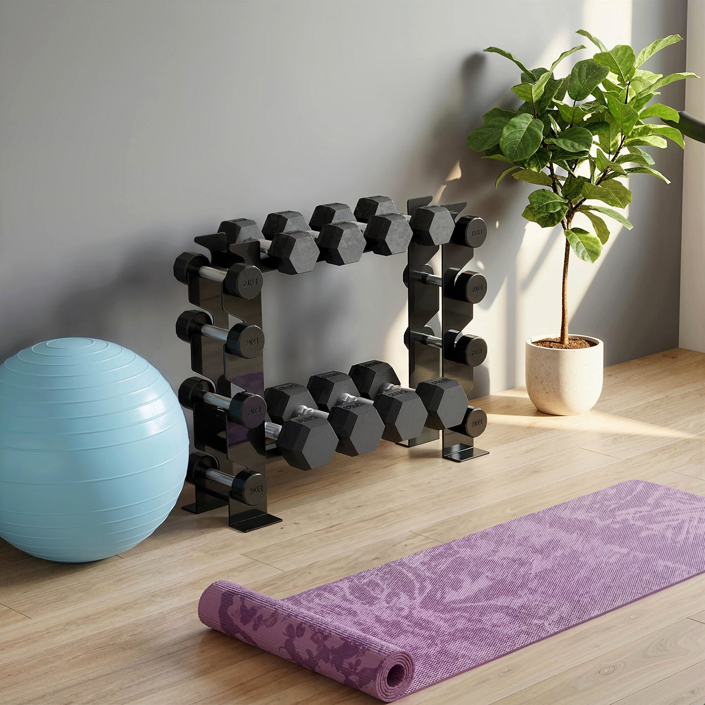 4-Tier Dumbbell Rack, Heavy-Duty Weight Rack for Dumbbells, Black