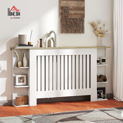 Vertical Slatted Heater Cover for Living Room, Large, White