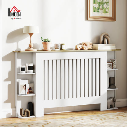 Vertical Slatted Heater Cover for Living Room, Large, White