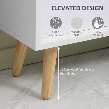 Freestanding 6 Cube Storage Cabinet Unit Bookcase w/ 3 Drawer White