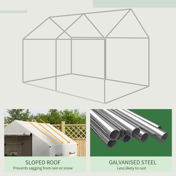 Polyethylene Walk-in Polytunnel Greenhouse, 2 x 3(m), White