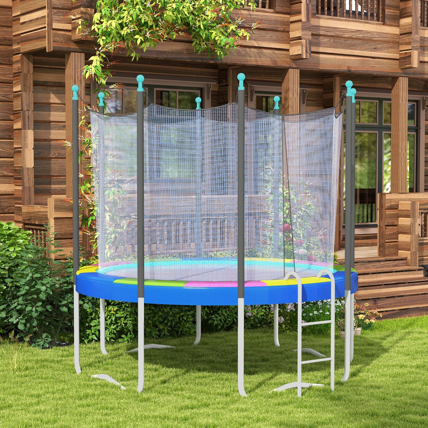 12FT Trampoline Pad Spring Cover, Waterproof, Multi-Colored