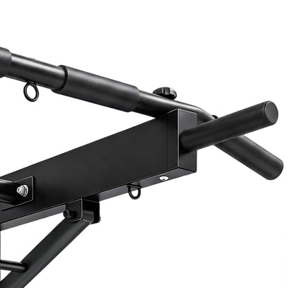 Pull Up Bar Wall Mounted Chin Up Bar with Folding Design, 3 Hooks for Resistance Bands, Multi Non-Slip Grips, Upper Body Workout Bracket for Home Gym, Supports up to 120 kg, Black