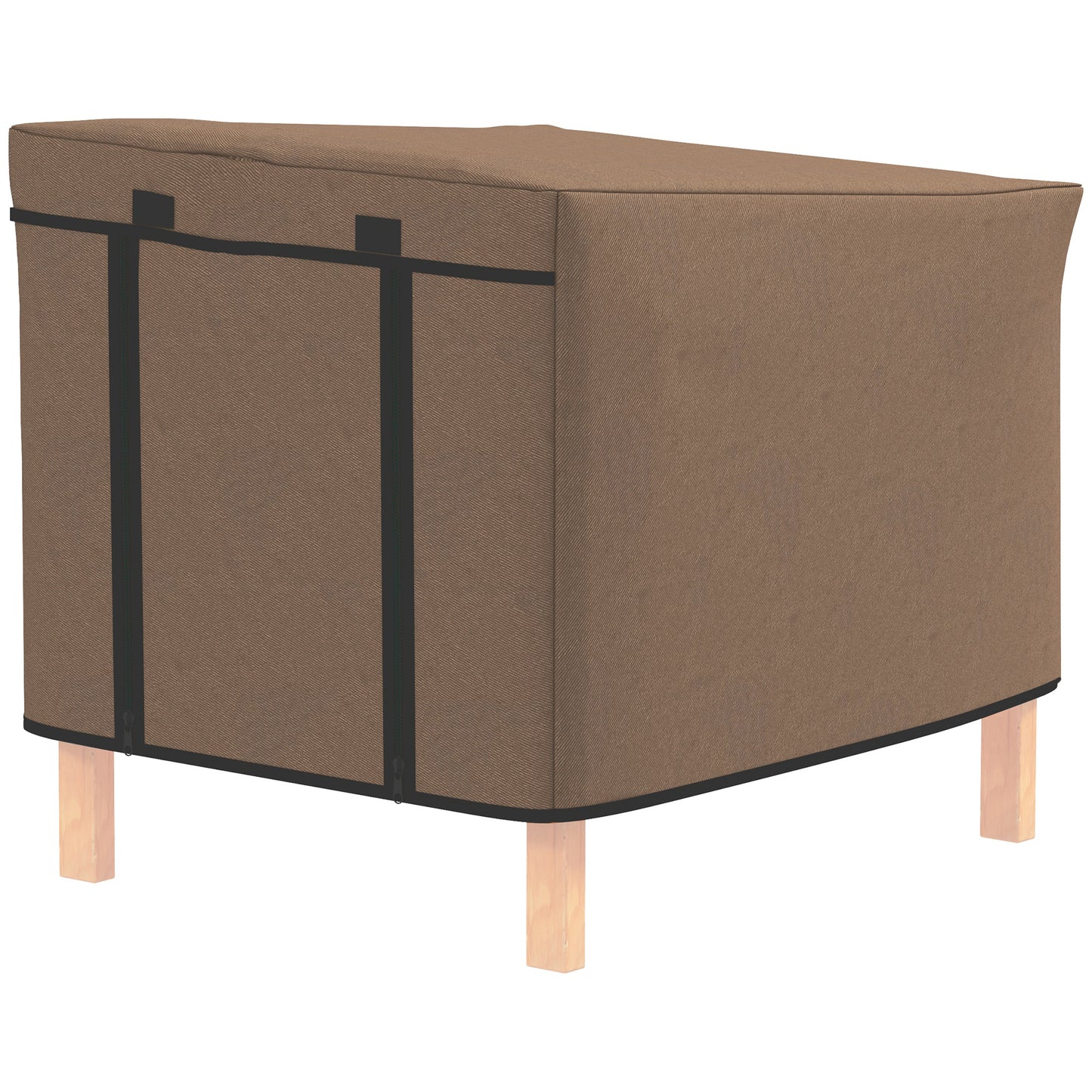 Rabbit Hutch Outdoor with Steel Run Removable Plastic Tray Natural