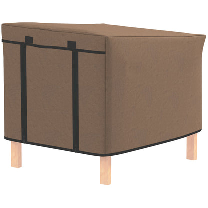 Rabbit Hutch Outdoor with Steel Run Removable Plastic Tray Natural