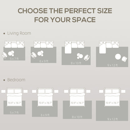 Swirl Pattern Washable Rug, Allergy-Friendly Floor Carpet, Cream