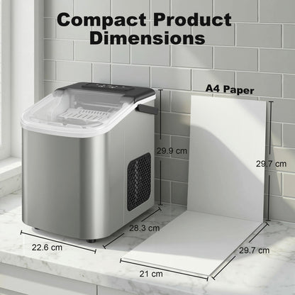 Ice Maker Machine Countertop, 9 Cubes Ready in 7 Mins, 12 KG in 24Hrs