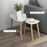 Side Table Set of 2, Modern End Coffee Bedside Tables Grey Natural