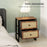 Bedside Table, Side Table with 2 Rattan Drawers, Bedside Cabinet with Storage and Steel Legs for Bedroom, Living Room, Rustic Brown