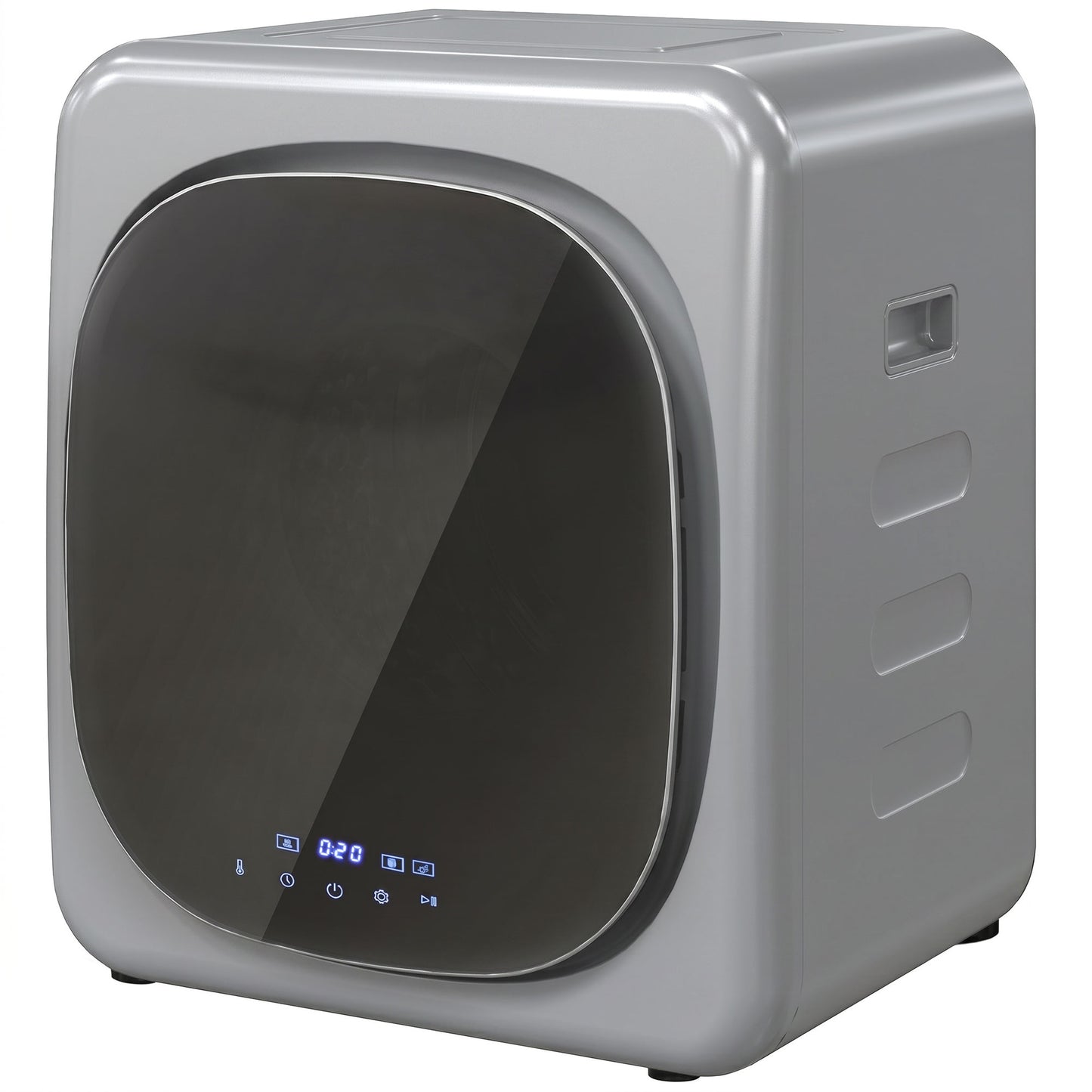 2.5kg 800W Vented Tumble Dryer with Stainless Steel Tub, Silver Tone