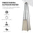 10.5KW Stainless Steel Outdoor Garden Patio Pyramid Heating Propane Gas Real Flame Heater Warmer Glass Tube w/ Wheels and Rain Cover, Silver