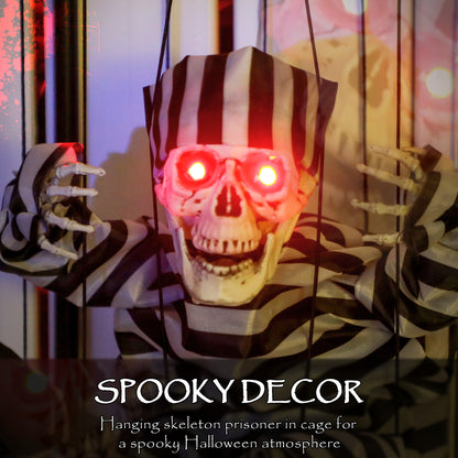 Voice Activated Animatronics Hinging Skeleton Halloween Decoration