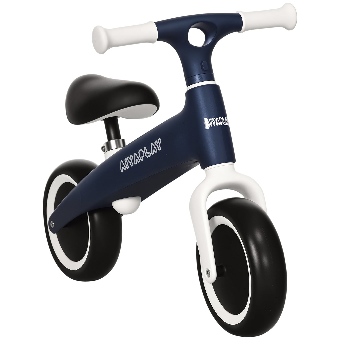 Baby Balance Bike, Children Bike w/ Adjustable Seat, Wide Wheels - Blue