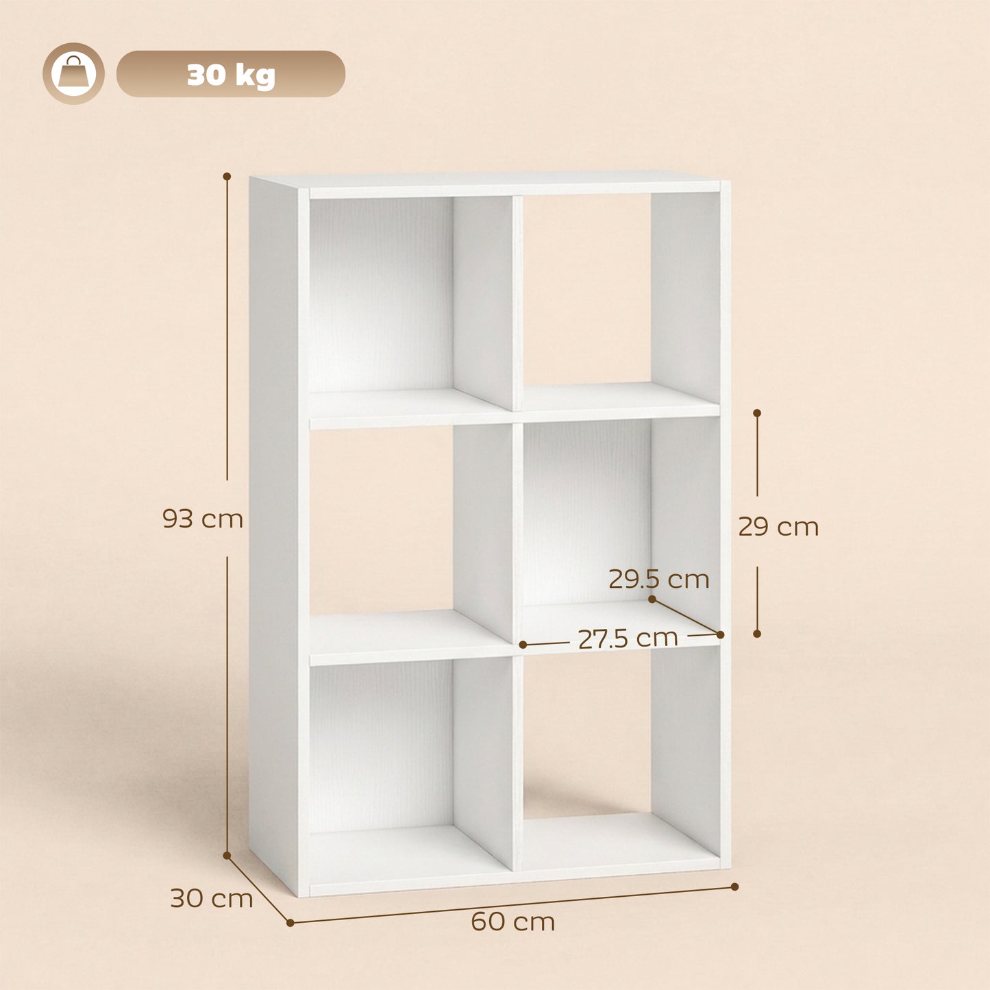 Industrial Storage Shelf, Bookcase, Bookshelf, White Wood Effect