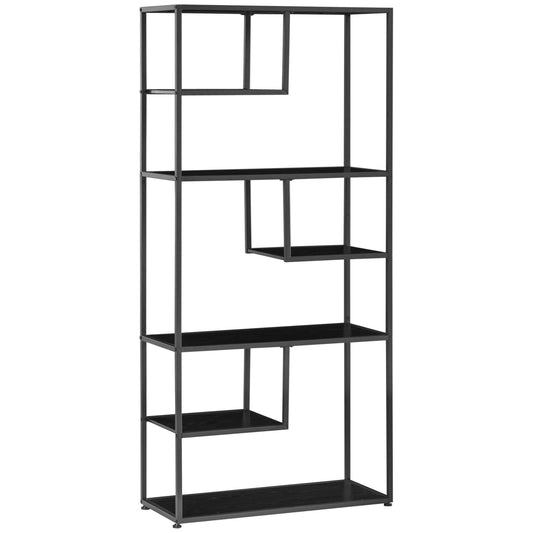 Industrial Storage Shelf, 7 Tier Bookshelf, Display Rack for Living Room