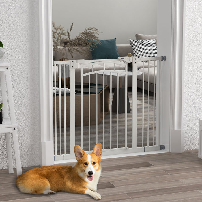 Pressure Fit Stair Gate, Dog Gate w/ Auto Closing Door for Small, Medium Dog, Easy Installation, for Width 74 to 100cm