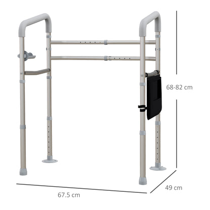 Free Standing Toilet Rail Frame, Height and Width Adjustable
