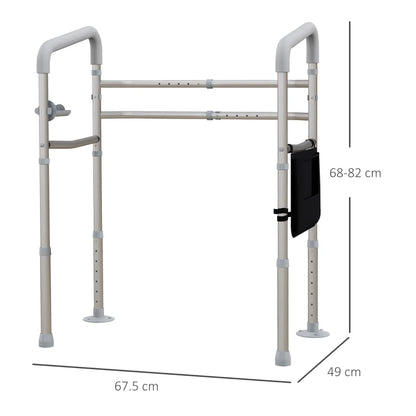 Free Standing Toilet Rail Frame, Height and Width Adjustable