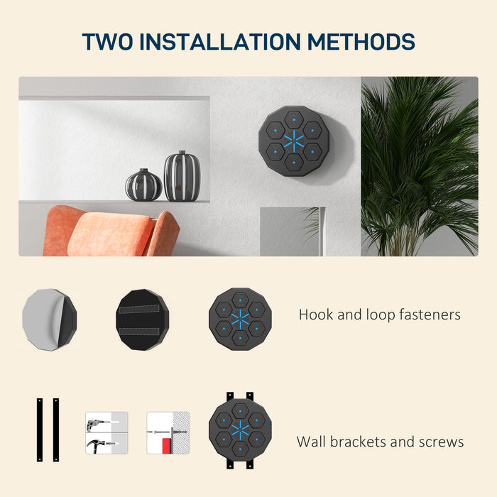 Smart Music Boxing Machine with Bluetooth Connection and LED Light