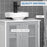 kleankin Modern Under Sink Cabinet with 2 Doors, Bathroom Vanity Unit, Pedestal Under Sink Design, Storage Cupboard with Adjustable Shelves, Grey