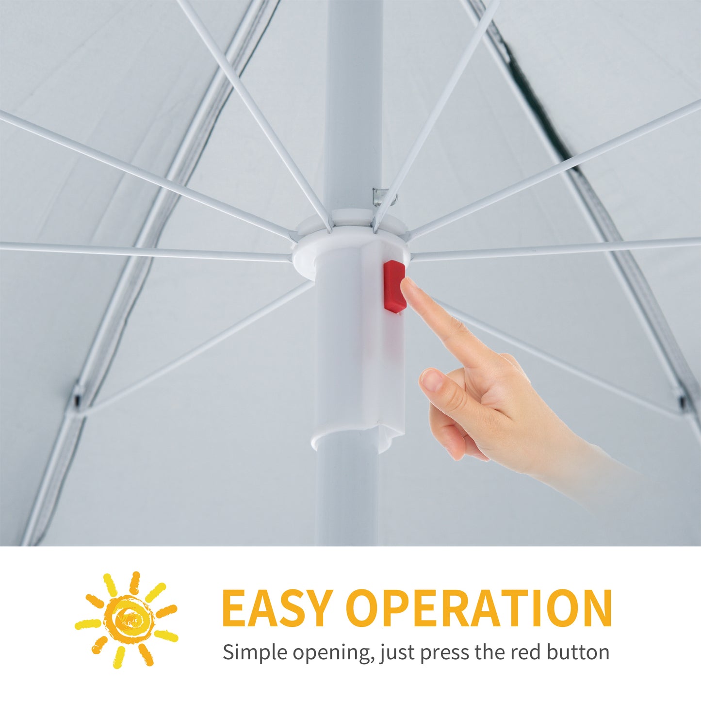 88" Arc 2.2M Fishing Umbrella Beach Parasol with Sides Brolly Shelter Canopy Shade with FREE Carry Bag Blue