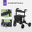 Folding Rollator Walker with Seat, Backrest, Bag, 4 Wheels, Purple