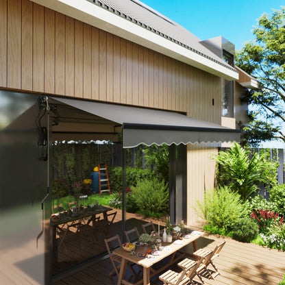 3.5 x 3(m) Electric Retractable Awning, Aluminium Frame, Dark Grey