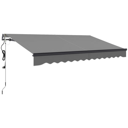 3.5 x 3(m) Electric Retractable Awning, Aluminium Frame, Dark Grey