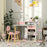 Kids Desk and Chair Set for Studying, Reading and Drawing - Pink