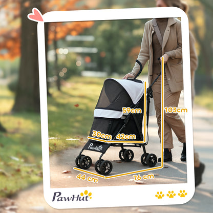 Lightweight Foldable Dog Stroller for Mini Dogs, Light Grey