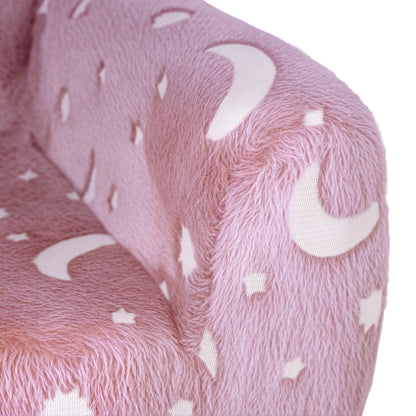 Kids Armchair, Glow in the Dark Single Chair for Bedroom, Pink