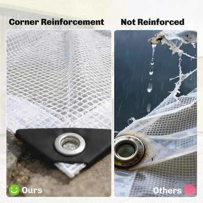 3 x 5m Waterproof Tarpaulin, 140GSM Tear-Resistant PE Tarp