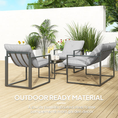 4 PCs Garden Sofa Set with 2 Armchairs Loveseat Coffee Table