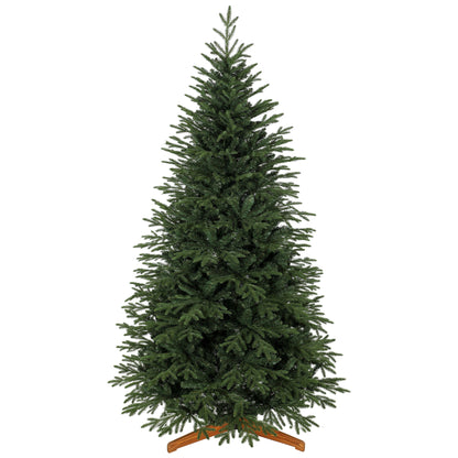 7ft Artificial Christmas Tree Solid Pine Wood Stand, Green
