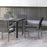 7 Pieces Garden Dining Set w/ Glass Top Dining Table, Outdoor Table and 6 Armchairs w/ Breathable Mesh Fabric Seats and Backrest