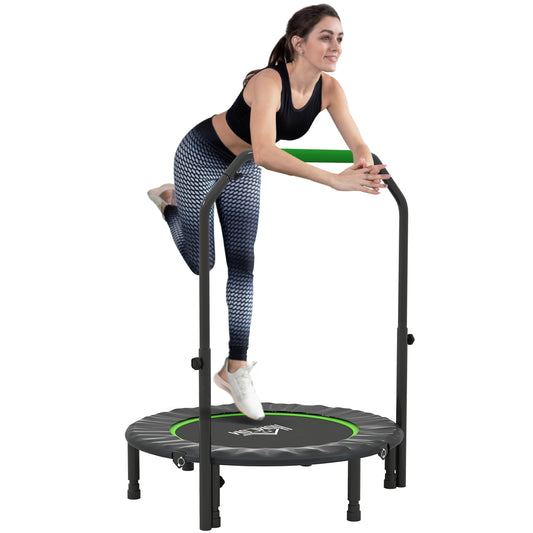 40" Foldable Mini Fitness Trampoline w/ Foam Handle, Green