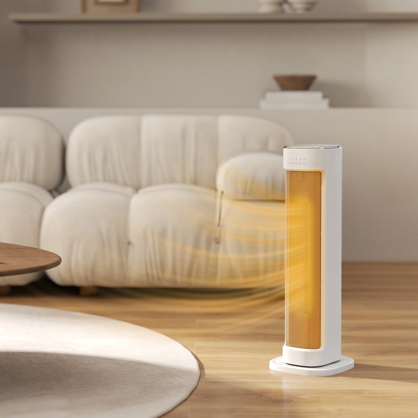 Ceramic Electric Heater, 2000W Space Heater with Timer, White